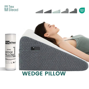 Premium Memory Foam Wedge Pillow with Cover - InspiredGrabs.com